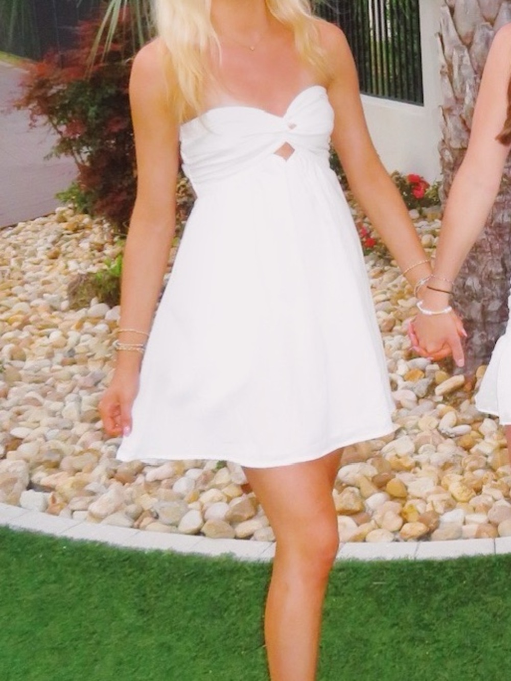 Strapless white Twist-Front Sundress - Picture 4 of 4